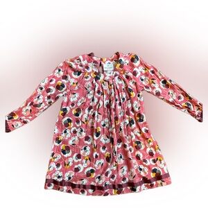 Hanna Andersson Pink Long Sleeve Floral Dress with Ribbon Detail. Size 5